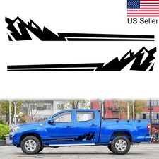 2pcs 90.5 Black Racing Rock Stripe Graphic Car Truck Side Body Stickers Decal