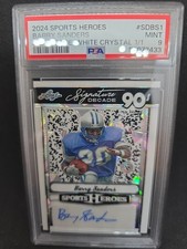 2024 Sports Heroes Barry Sanders Sig Decade-White Crystal