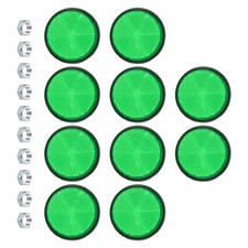 10Pcs Round Rear Reflectors Safety Reflective Warning Reflector Plastic Green