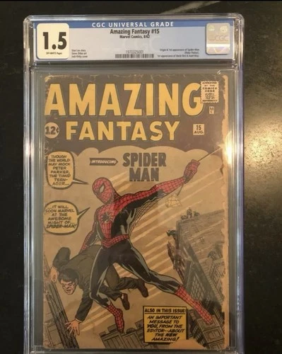Marvel Comics Amazing Fantasy #15 CGC 1.5 First Spider-Man Stan Lee Ditko Kirby