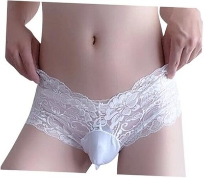 Sissy Panties Femboy Men Lingerie For Cross-dressers Femboy One Size White Ball