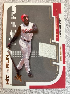 2002 Fleer EX Hit And Run Ken Griffey Jr Base Relic Cincinnati Reds HOF