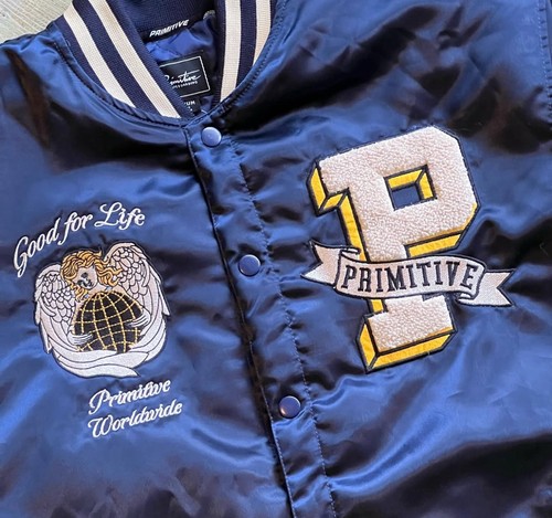 (MEN'S X-LARGE) PRIMITIVE ALTAR VARSITY JACKET NAVY SATIN LETTERMANS - Picture 5 of 8