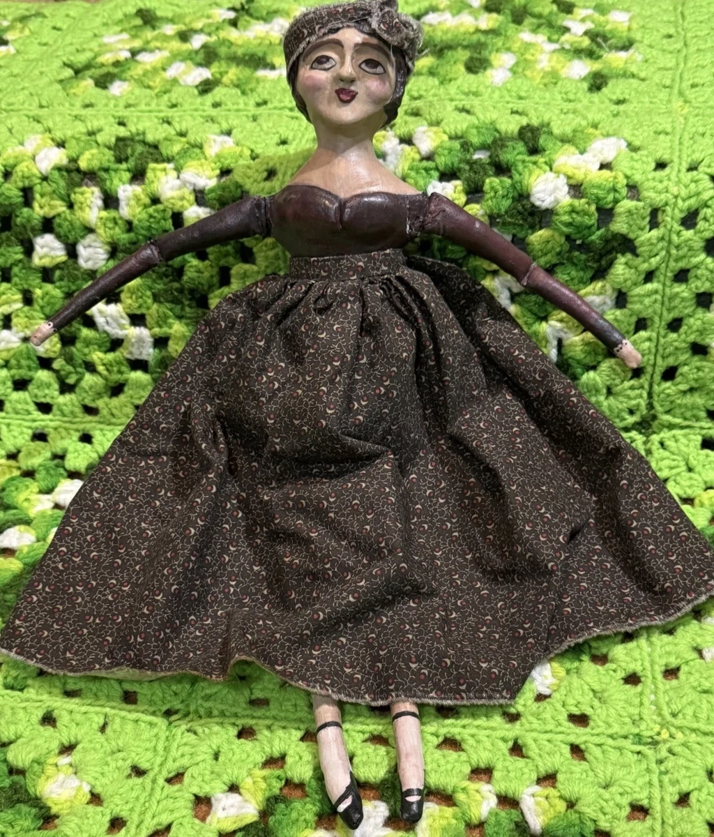 Poupée Ancienne En Cire Et Papier Mâché, Wax Antique Doll, époque XIXe Ou Début XXe