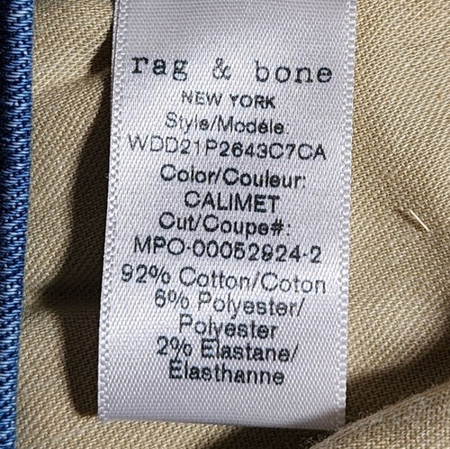 Rag & Bone Dre Calimet Blue Stretch Denim Low-Rise Slim Boyfriend Jeans Size 25 - Picture 7 of 11