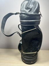 Vintage Leather MINI GOLF BAG Small Hand Tooled Prop Wine Bottle Golfer Gift