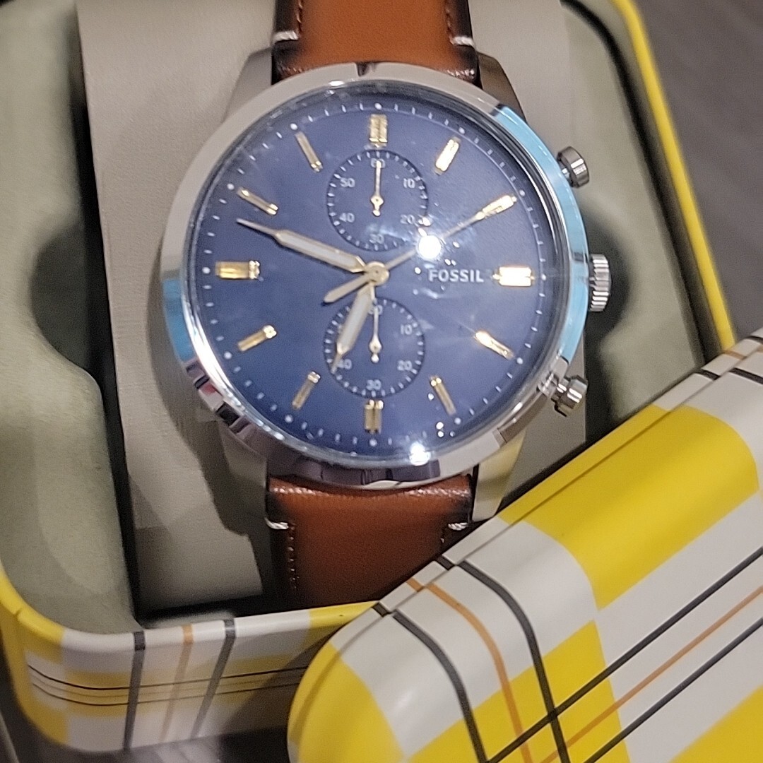 Fossil Men's Townsman Quartz Stainless Steel Leather Chronograph Watch  FS5279