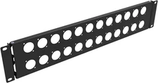 2U Hinged Blank Patch Panel with 24 D-Series Connectors Punch-Out Holes for 19 I