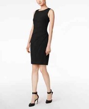 Calvin Klein Sunburst Sheath Dress, BLACK, 0P