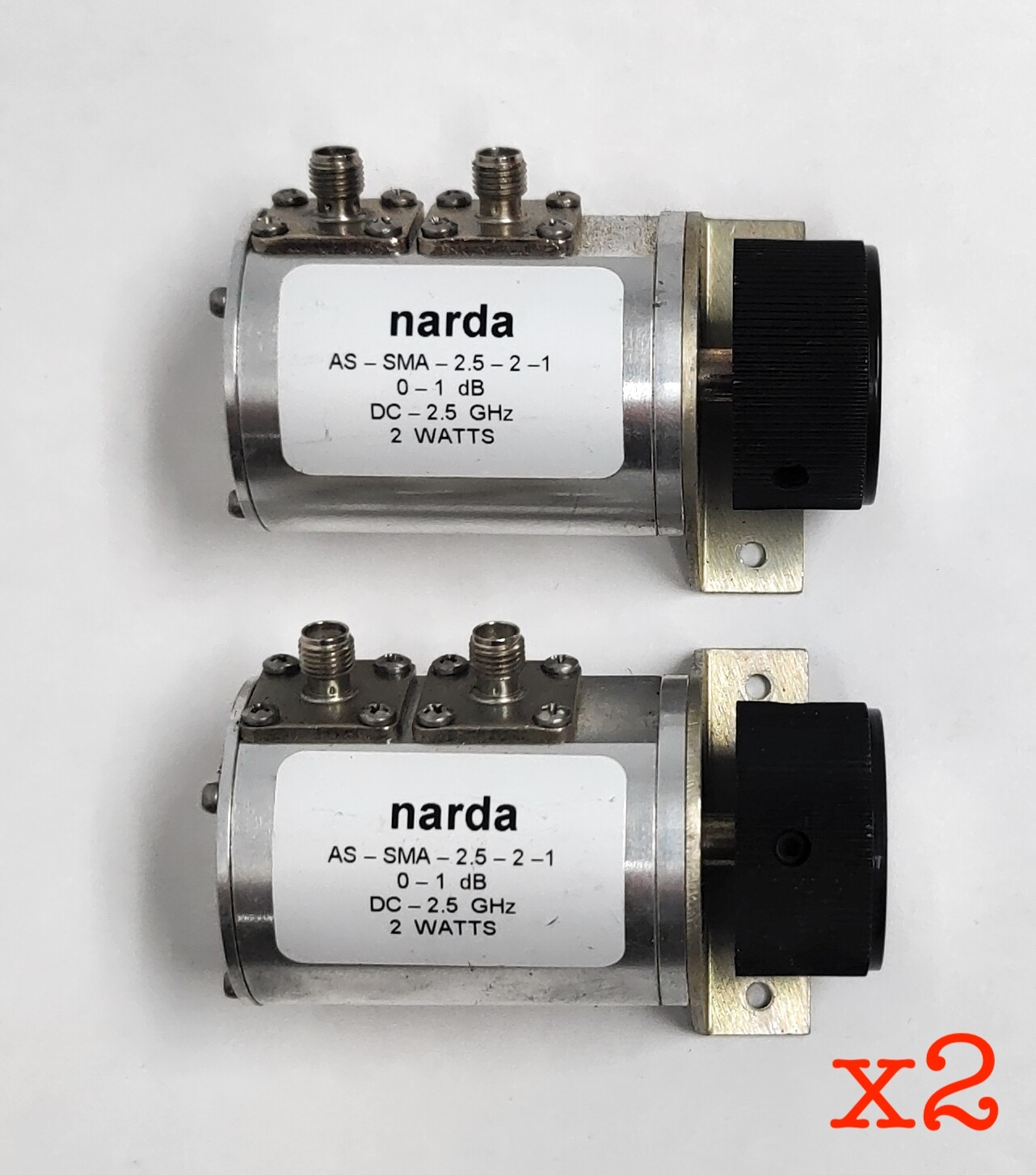 Lot of 4 Narda AS-SMA-2.5-1 Variable Step Attenuator 0-1dB DC-2.5GHz 2W .1 Step