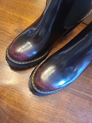 Dr. Marten Hurston Arcadia Leather Heeled Chelsea Boots Cherry Red