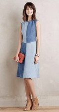 NWT Anthropologie Pieced Denim Dress by Holding Horses Sz 4