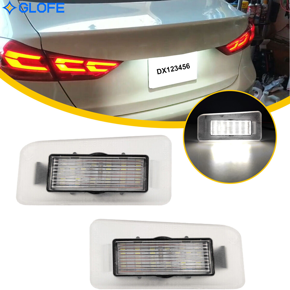 6000K White LED License Plate Lights Pair For 2011-2018 Kia Forte