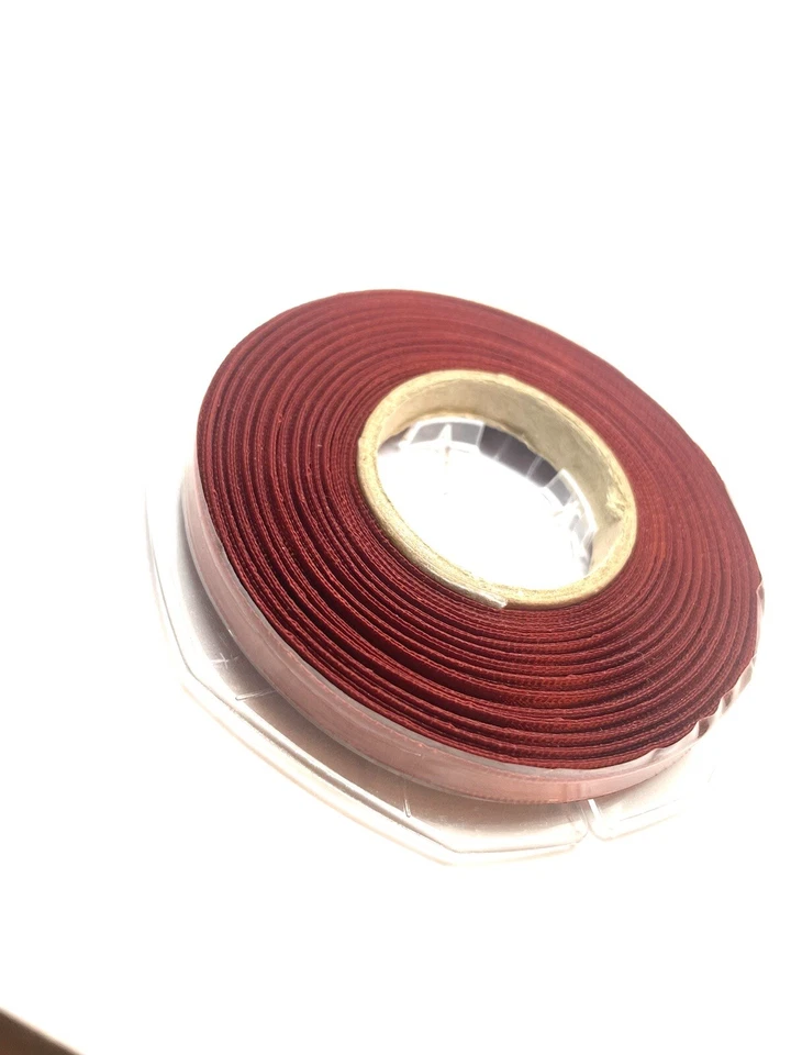 Orange Rust Double Satin Super Ribbon 8mm 5/16” X 2 Mtrs Woven Edge Poly Panda - Image 3 of 4