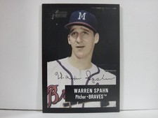 2003 Bowman Heritage Black Facsimile Signature Warren Spahn (Base) #174.1 HOF