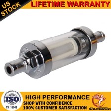 38 10mm Glass Fuel Filter Clear Cleanable Reusable Universal Car Truck Chrome 38 10mm Glass Fuel Filter Clear Cleanable Reusable Universal Car Truck Chrome