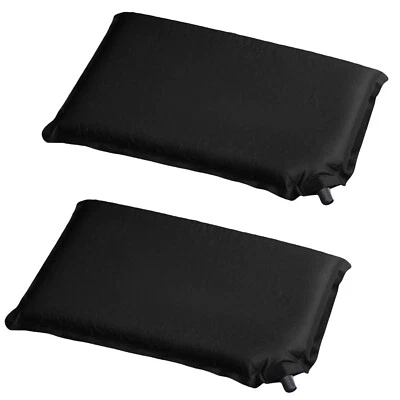 2x Sitzkissen Schwarz selbstaufblasend 37 x 28,5 cm Outdoor Camping Reise Kissen
