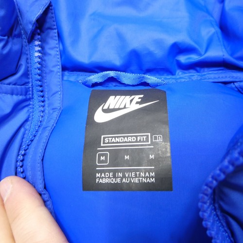 Nike Jacket Youth Medium Blue Down Fill Puffer Coat Nuptse Hooded Winter - Picture 3 of 9
