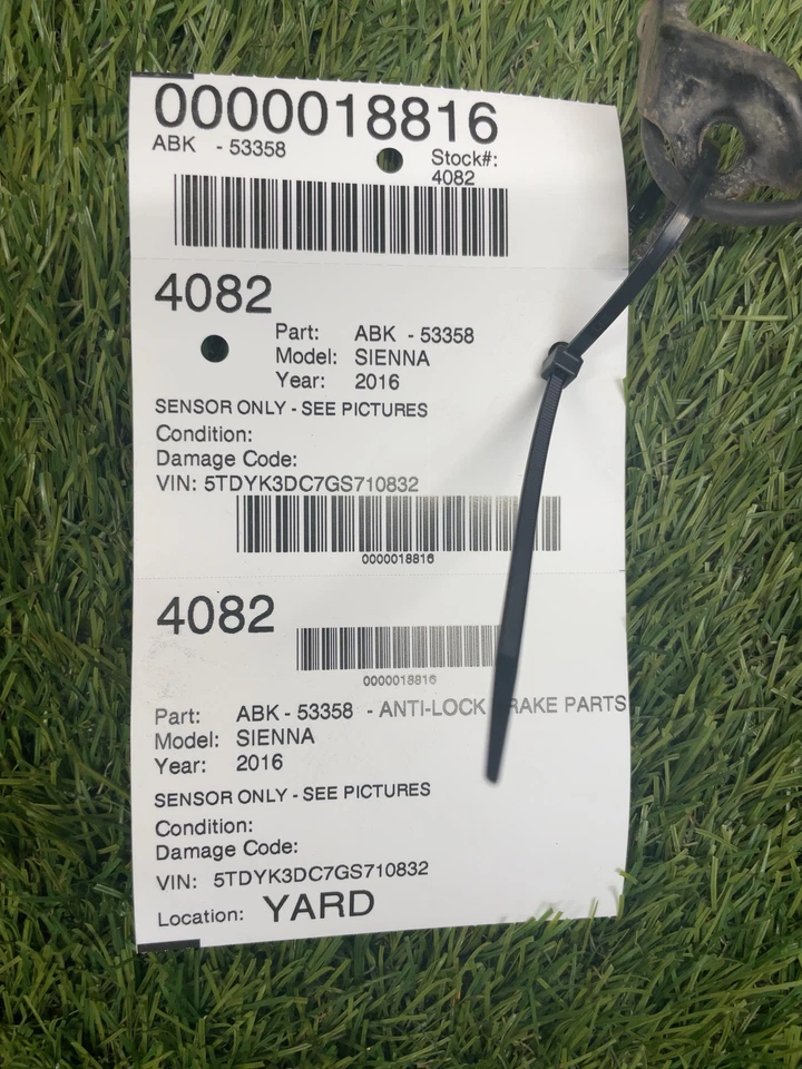 ✅ TOYOTA SIENNA 2015 2016 piezas de freno antibloqueo velocidad rueda sensor abs oem Foto 2 de 2