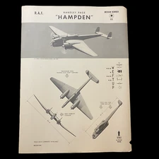 WWII 1943 UK RAF Medium Bomber "Handley Page Hampden" W.E.F.T.U.P. ID Poster