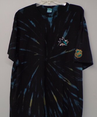 NHL San Jose Sharks Hockey Embroidered Tie-Dye T-Shirt S-4XL New 