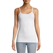 NO BOUNDARIES JUNIOR S RIB CAMI TOP ARCTIC WHITE M 7-9 NWT Q
