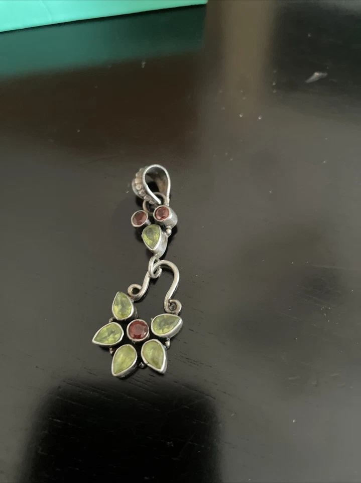 Hermosa Colgante Plata de Ley Floral Caja Original Foto 3 de 4