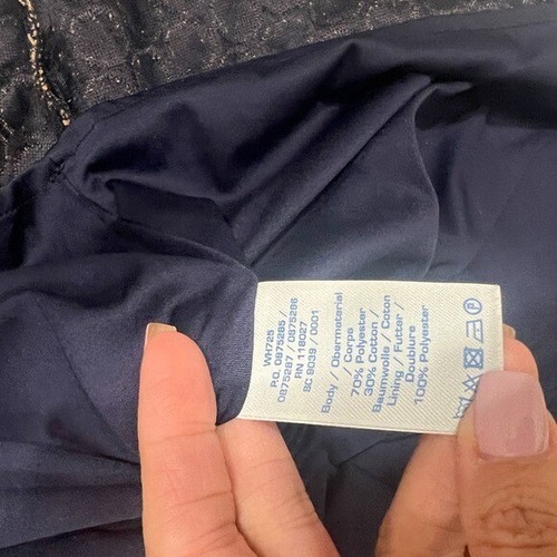 Boden blau-gelb Wabenmuster Fit and Flare 3/4 Arm Kleid Größe 6 L - Bild 7 von 7