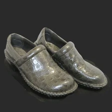 BOC Born Concept Peggy Gray Alligator Comfort Clog Womens Nursing shoe Size 6