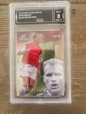 2001 Futera Platinum Prestige Promo Dennis Bergkamp  Graded GMA 8 #198 of 400