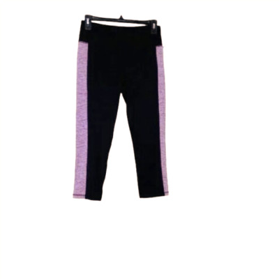 Ideology Women Colorblock Mid Rise Stash Pocket Ins 25'' Crop Legging, Black, XL.