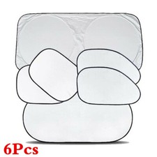 6pcs Car Front Rear Side Window Sun Shades Windshield Sun Shade Visor UV Protect