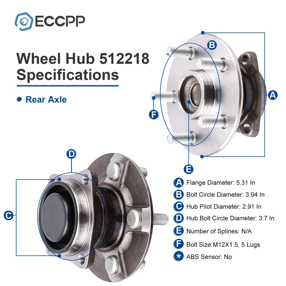 2Pcs Wheel Hub Bearings Rear FWD For Toyota Corolla Matrix Celica Pontiac Vibe - Image 2 of 4