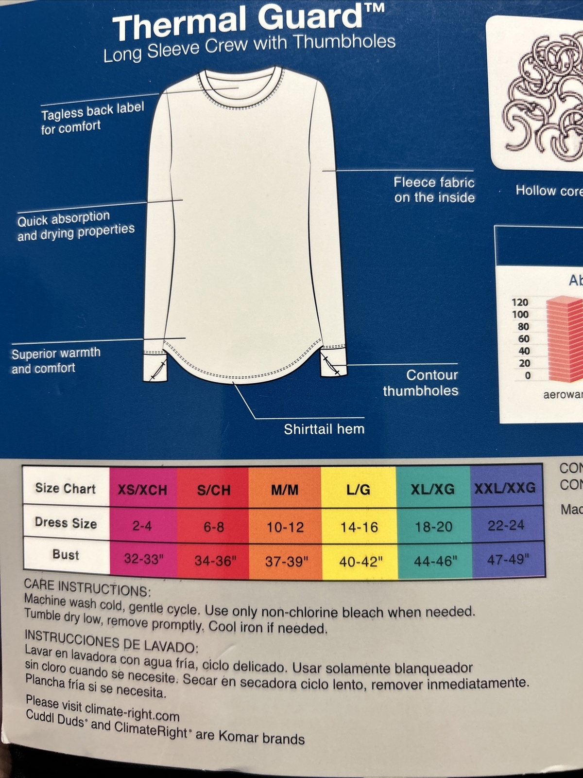 Cuddl Duds Climate Right Women’s Thermal Guard Long Sleeve Crew Black