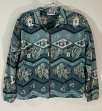 Teddi Vintage 80’s Women’s Fleece Zip Up Jacket, Medium