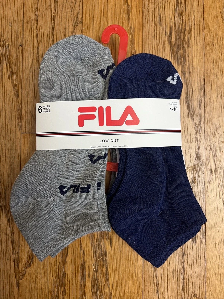Fila Allover Logo Low Cut Socks 6 Pairs Pack Women s Shoe Size 4