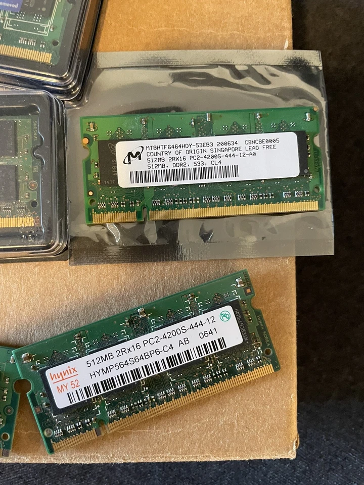 Five SODIMM Laptop Notebook RAM Modules (1GB, 512MB, Etc..) Hynix, Micon, AData - Image 2 of 4