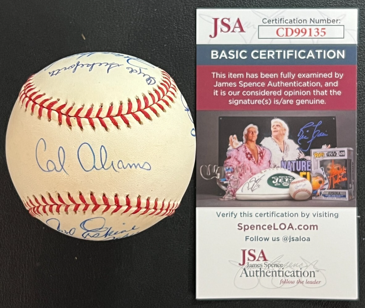 (9) Dodgers Legends SIGNED Baseball JSA Frank Howard, Tommy John, Pafko, Abrams+ 