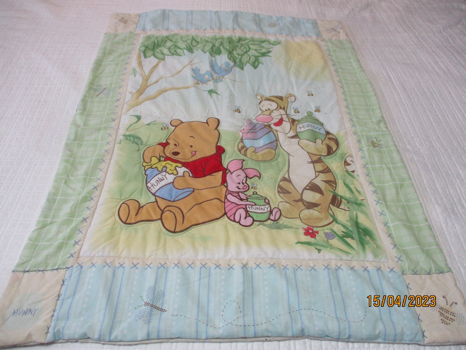 Vintage Disney Winnie The Pooh Comforter Baby Blanket Quilt Piglet
