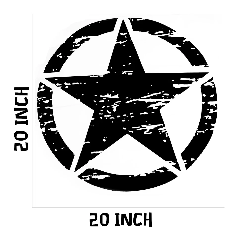 Pegatina negra para capó de carrocería con gráfico Rought Star estilo ejército militar para Ford Toyota Foto 3 de 4