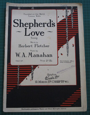 Shepherd's Love - Song - Herbert Fletcher & W. A. Manahan - 1922 West's Ltd