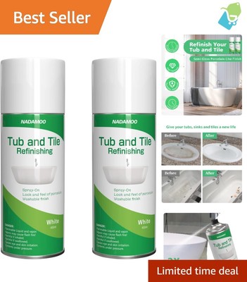 Easy Application White Spray Paint for Bathtub & Tile Refinishing, 2 Pack Set