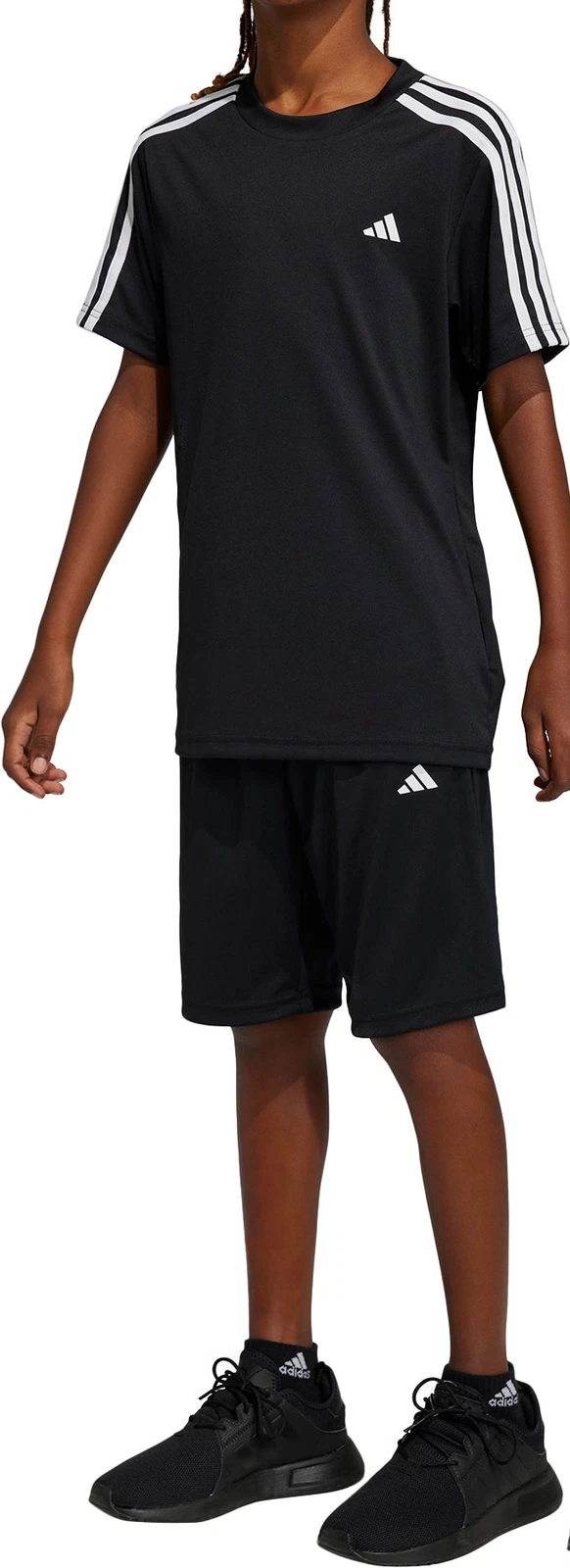 adidas Essentials 3 Stripes Junior Training Set Black Kids Stylish Pockets Youth