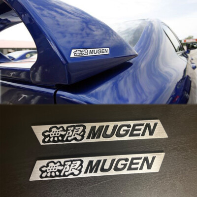 For Honda Mugen Black Rear spoiler emblem badge logo sticker 2 Pcs Left & Right