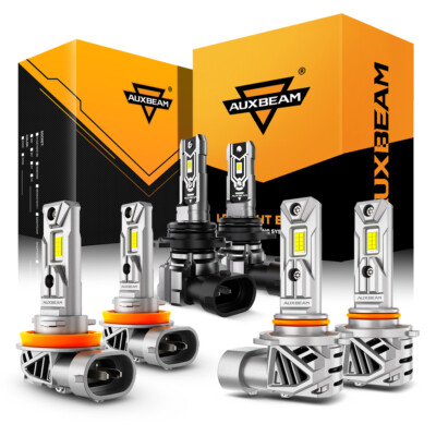 AUXBEAM Canbus 9005 H11 9006 LED Headlight High Low Beam Fog Light White Yellow