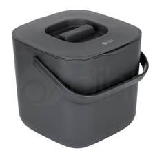 Dihl 7 Litre Indoor Kitchen Compost Caddy Bin, with Strainer and Anthracite