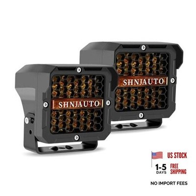 5 Inch LED Offroad Lights, 120W Super Bright Cube Pods Spot Flood Amber Yellow
