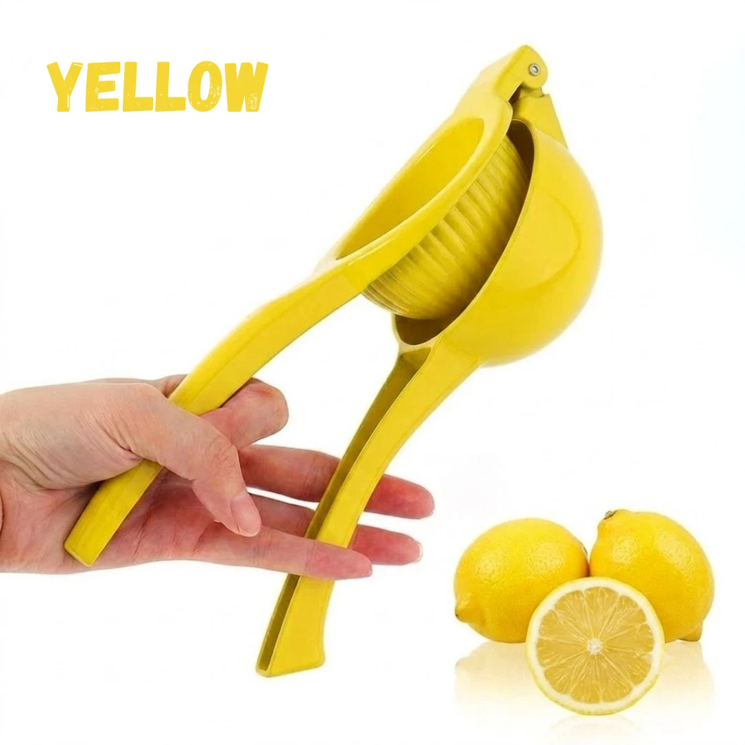 Yellow manual lemon squeezer citrus juicer