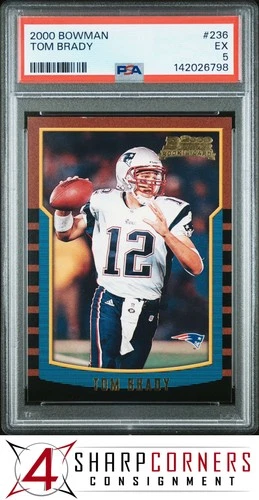 2000 BOWMAN #236 TOM BRADY RC PATRIOTS PSA 5