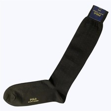 POLO Ralph Lauren Men's Lux Dress Socks Over the calf Black-Dotted MADE IN JAPAN